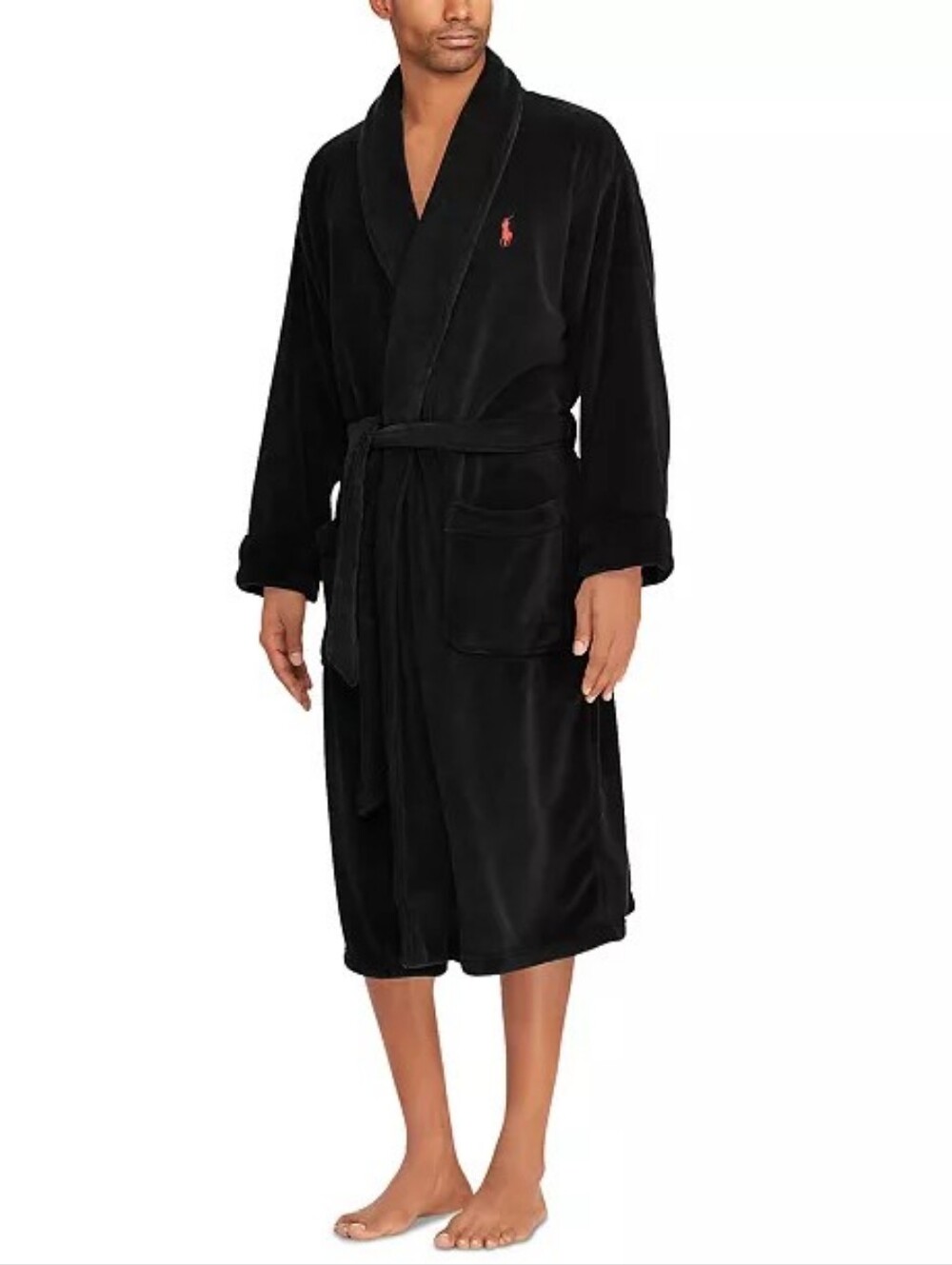 Polo Ralph Lauren's plush microfiber robe- Black - Picture 3 of 5